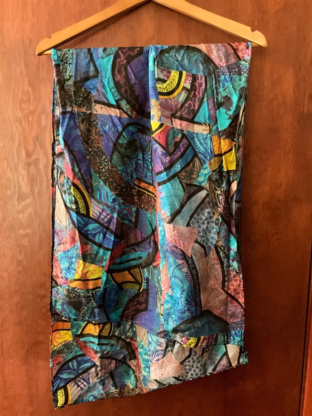 100% silk scarf by Rachel Kotkin, coloorful